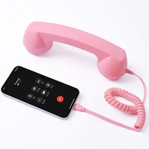 Vintage Bluetooth Phone Handset - Over-Ear Multi-Device Receiver with Type-C Interface, Wireless/Wired Connectivity, Noise Reduction, Suitable for Home, Office Calls and Halloween Party Gifting