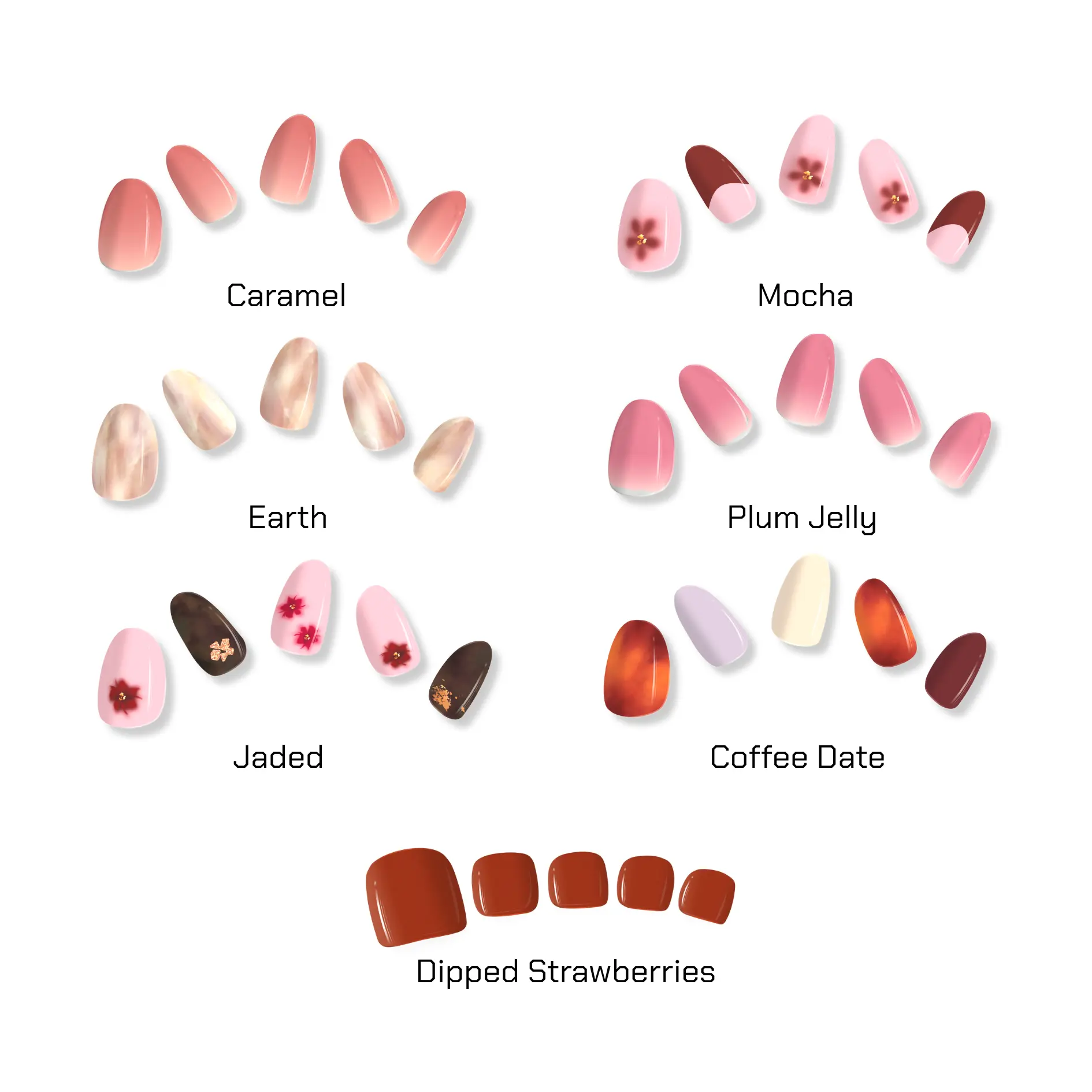 Kijibae Autumn Mood Collection Semi Cured Gel Nail Strips Long Lasting Nail Sticker