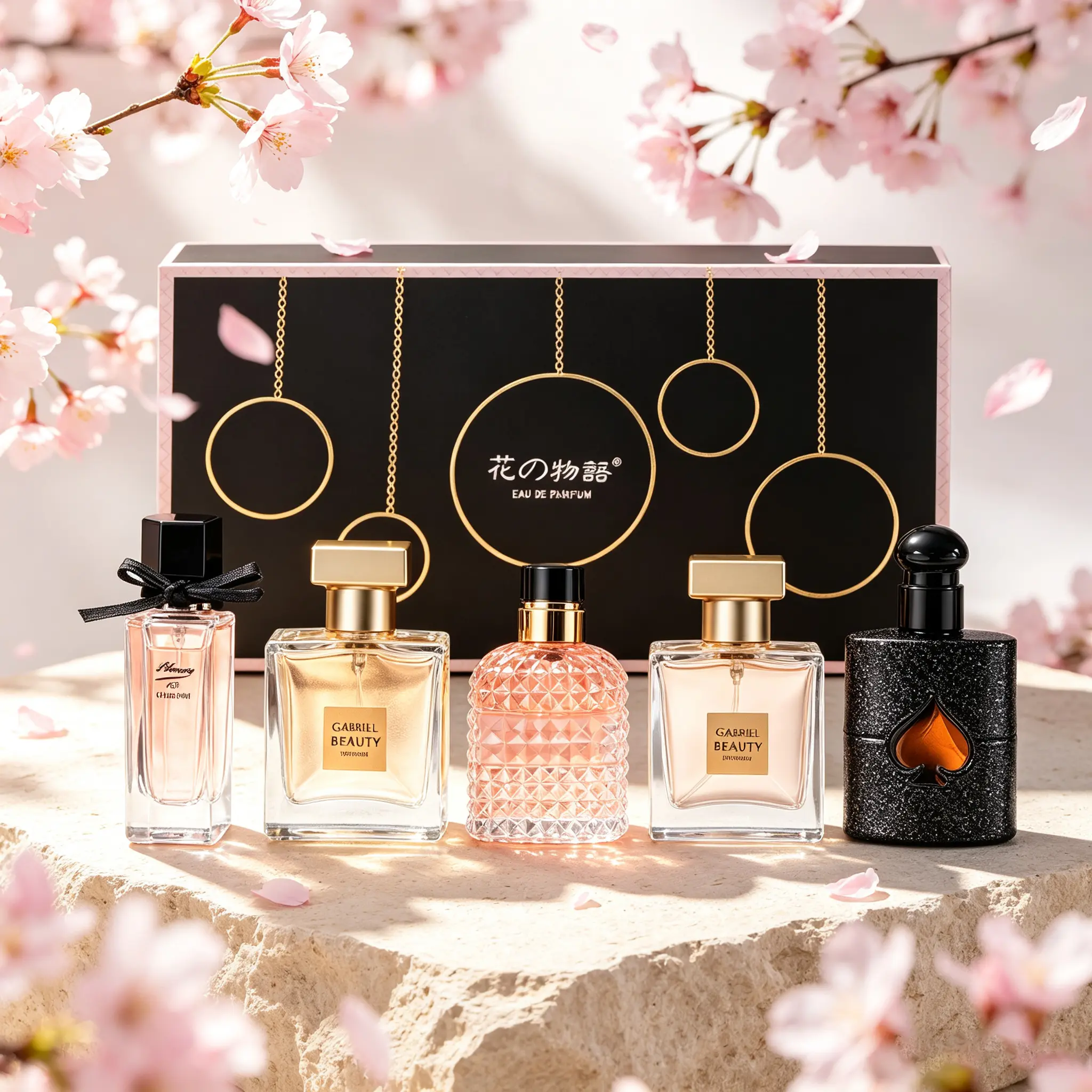 Women’s Clean Formula Eau de Toilette Set - 4 Scents (Pink Stream, Floral Stream, Scarlet Ocean, Black Trace) for Daily & Travel Use, Liquid Fragrance for Beauty & Personal Care Needs, Four Scents