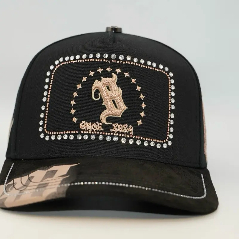 Adjustable Black-and-Brown Hat