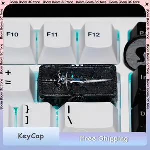 Warcraft Theme Key Caps Frostmourne Keycaps Handmade Customized Resin Backlit Key Caps MX Switch Mechanical Keyboard Accessories