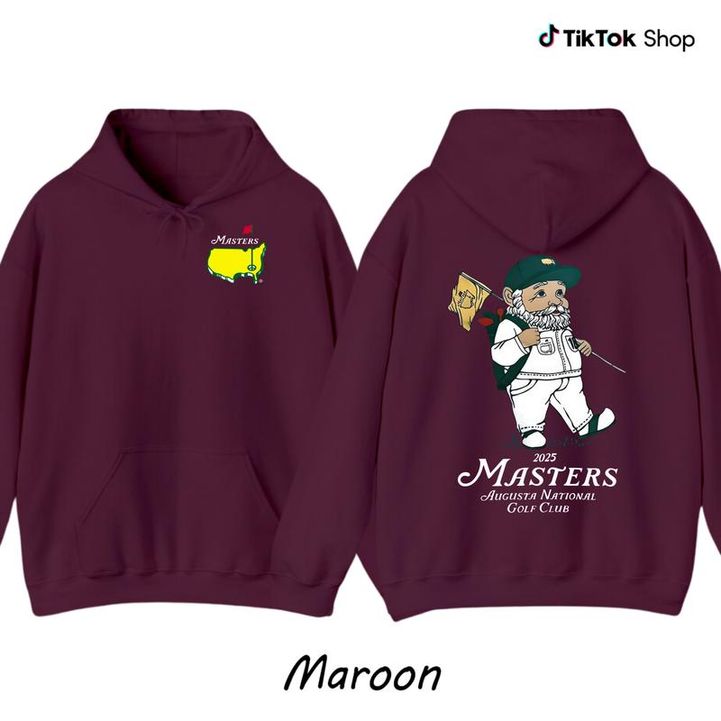 Masters 2025 Augusta National Golf Club Hoodie For Men For Women, Funny Gnome Graphic Pullover, Premium Cotton Fleece, Unisex Sportswear Gift