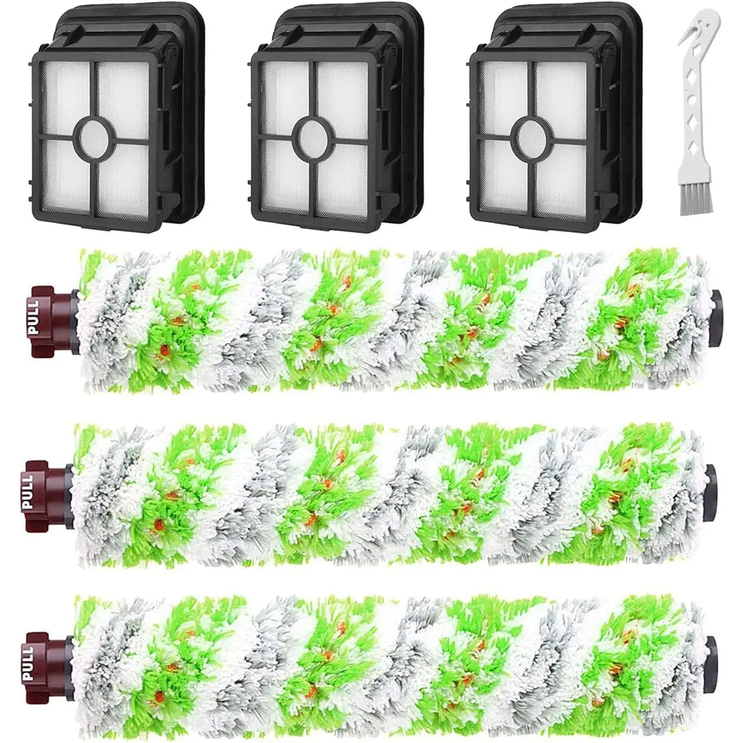 6 Pack Replacement Parts for bissell CrossWave Pet Pro 2306A & CrossWave 1785 Series 3888A Vacuum Cleaner, 3 Pack 2460 Brush Rolls,3 Pack 1866 Filters,Compare to Part 1613568&161-3568,1608684