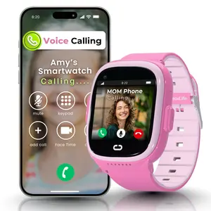 Smart Watch For Kids with Real-Time GPS Tracker, Geofencing, 4G LTE, SOS Alert Button, School Mode & Parental Control, Voice & Video Calling, Water Resistant Kids Smart Watch for Boys & Girls (Pink)