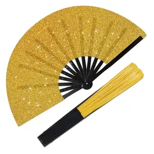 13inch，Large Folding Fan,，glitter lady's hand fan, Symphony glitter fan, Portable Folding Fan, suitable for large party style folding fan, Christmas themed performance and festival ball gifts, gifts for friends