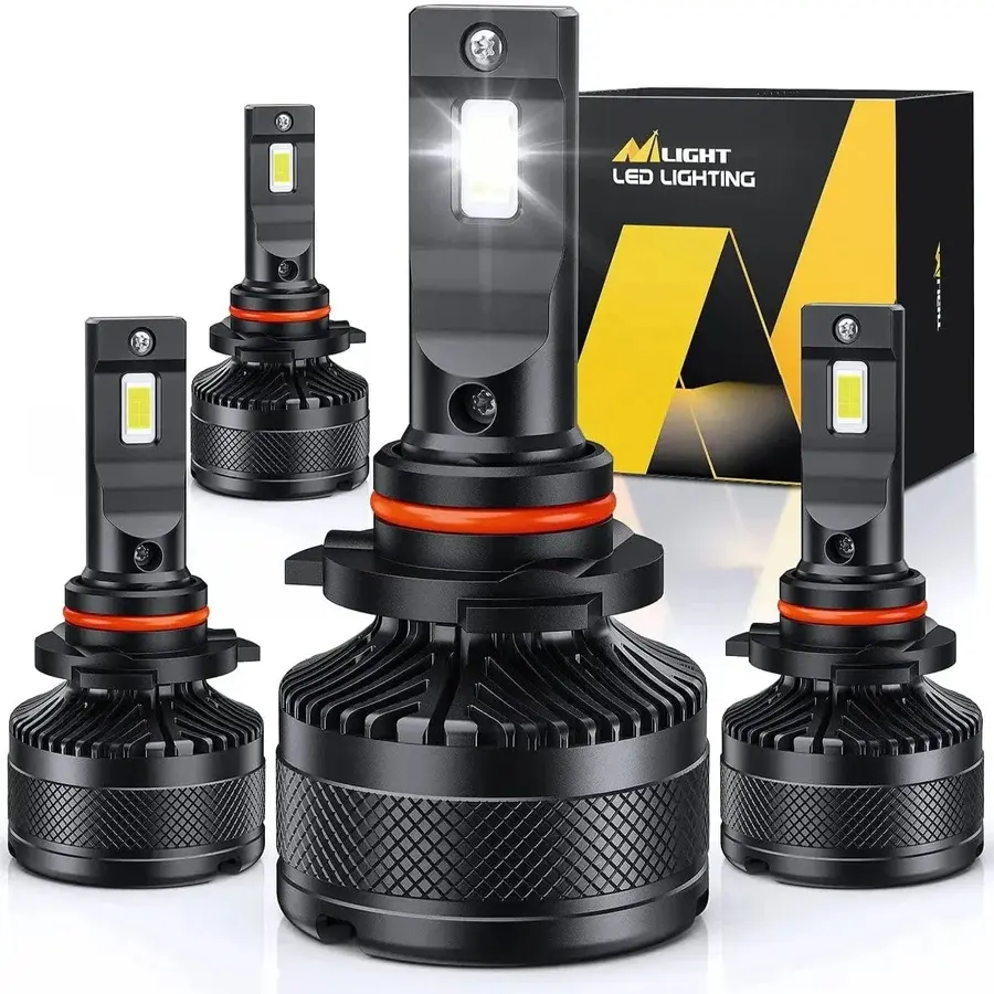 Nilight 9005 9006 LED Headlight Bulbs N40 Series 200W 40000LM 6000K IP67 | 4 BULBS las fit