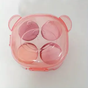 4 Pcs Soft Makeup Sponges With Storage Box Compact Handy