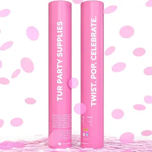 Pink Confetti Cannon Confetti Poppers | Biodegradable 2 Pack Confetti , Party Cannons for Celebrations, Graduation, Birthday, Wedding, New Year Eve
