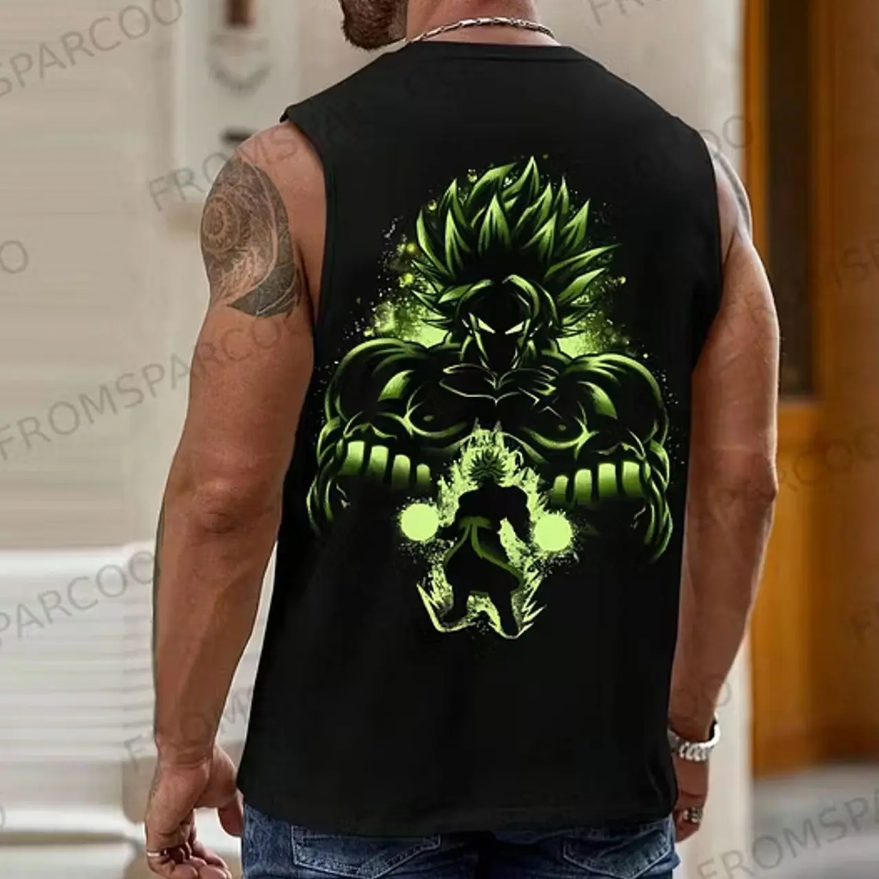 Unisex Dragon Ball Broly Printed Tank Top, Sleeveless Summer Workout Shirt, Unisex Breathable Fitness Gym Vest