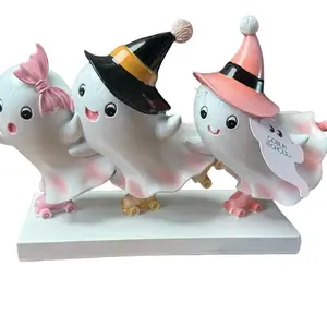 Trio of roller skating ghosts