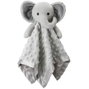 Elephant Loveys  Babies Soft Security Blanket Infant Snuggle Toy Stuffed Animal Blanket Baby Registry Search Baby Boy Gifts  Infant and Toddler Gray 16 Inch