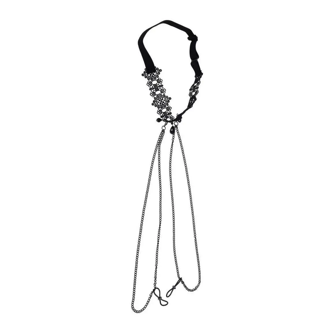 Sex and Mischief Lace Collar with Nipple Ties