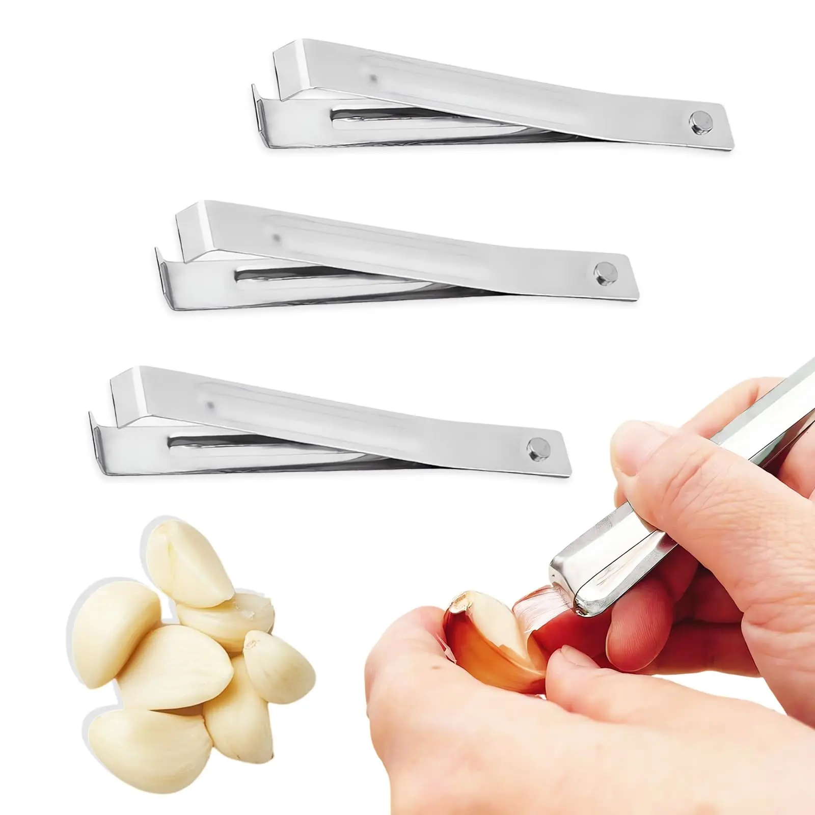 Stainless Steel Garlic Peeler, Garlic Peeling Tool, Garlic Peeling Tool, Kitchen Gadgets for Home Use, Kitchen Accessories, Utensils, Cooking Gadgets, Home and Kitchen