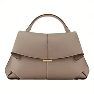 Genuine Smile Tote Bag - Stylish Brown & Black, Golden-Tone Hardware, Zipper Closure, Perfect for Everyday Use, Everyday Tote | Chic Tote Bag