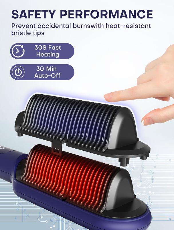 Comfortable and Safe: Ergonomically designed for a comfortable grip, the Handor brush includes anti-scald tips and a cool-touch handle. The buttons are positioned to avoid accidental adjustments, ensuring a safe styling experience.
