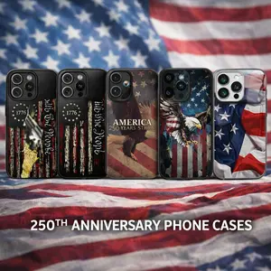 250 Years of Freedom Print Patriotic Phone Cover, USA 250th Anniversary Phone Case,  Independence Day, 4th of July Retro Room Decor, Aesthetics American Ribbon Phone Shell, Semiquincentennial America Anniversary Daily Accessories