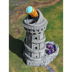 Explorer's Observatory 3D Printed Dice Tower - Mythic Roll - Unchained Games - Gazing into the stars!