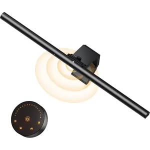 20.5'' Computer Monitor Light - Radar Motion Sensor, Eye-Care Professional Desk Lamp Bar, Stepless Dimming Remote Control, Auto-Dimming & Timer, Space Saving Fit for Curved & All Screens