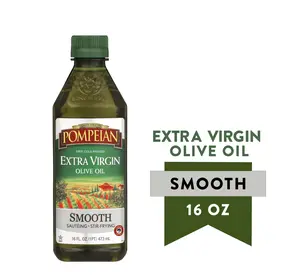 Pompeian Smooth Extra Virgin Olive Oil - 16 fl oz, Premium Quality for Salads & Dressings, Rich Authentic Flavor, 16 fl oz Bottle