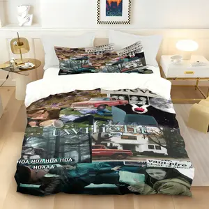 Twilight Saga Collage Duvet Cover Set (2/3-Piece, 1 Duvet Cover + 1-2 Pillowcases), Movie & Book Print, Soft Bedding, Perfect for Vampire & Romance Decor, Ideal Gift for Twilight Enthusiasts