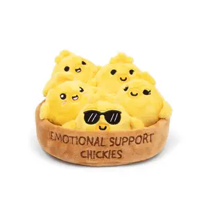 Emotional Support Chickies - 5 Squishy Plush Toys in Basket | Cute Gift for All Ages Emotional Support Chickies - 5 Squishy Plush Toys in Basket | Cute Gift for All Ages