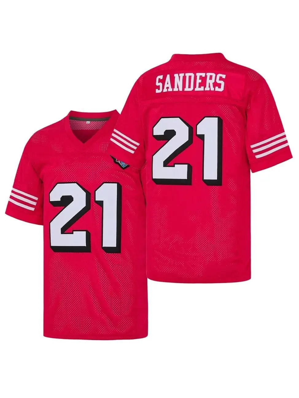 Men's #21 Red Sanders 75th Anniversary Patch Football Jersey - Breathable Mesh V-Neck, Embroidered Letters, Football Shirt, Sportswear Clothing, Sports Style Jersey for Game Training, Fan Gift T5P