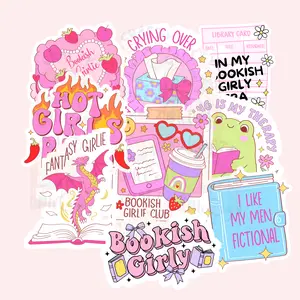 80+ PCS Pink Girlie Bookish Era Stickers Plain or Holographic- Perfect for Scrapbooking, Decorating, PenPals, Gifts, Kindle and more! No Duplicates, Handmade