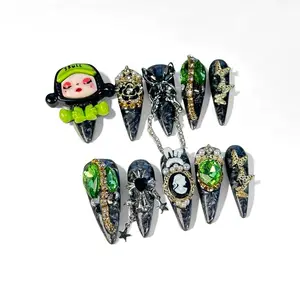 Voileedenails FJ09-Press On Nails - Long or Short Nails Available in Various Colors and Styles