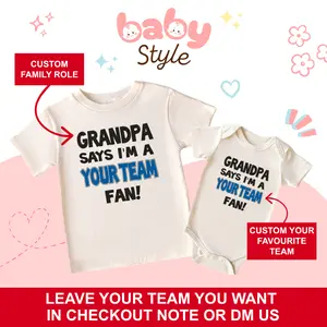 (Leave Your Favorite Team Name in Checkout Note or DM Us ) Custom Name Sport Team, Personalized Grandpa, Grandma, Daddy, Mommy, Auntie, Uncle Favorite  Sport Team Baby Onesie – Soft, Stylish & Perfect for Everyday Wear
