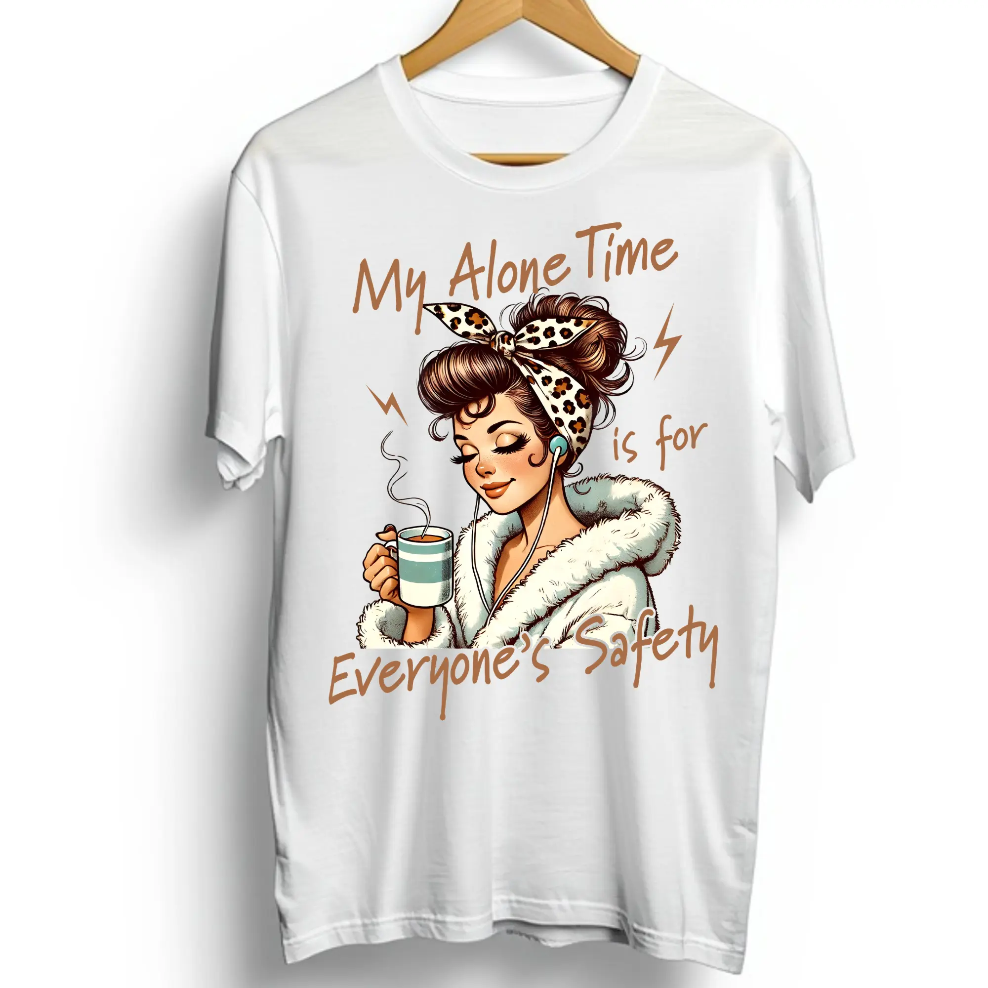 Safety Theme Bold Text Ready-To-Press Support DTF Print - Customized Craft Design for Movie Fans, Enthusiasts' DIY T-Shirt Printmaking Accessory with 'My Alone Time Is For Everyone's Safety' Statement, Enthusiasm