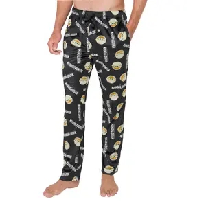 CRAZY BOXER Mens Mandalorian Yoda 2 Piece Lounge Set Casual - Black