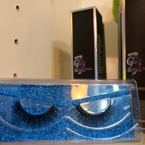 AriMia Lash By Royal Glitz & Glam Blue Glitter  packaging.  Eyelashes for Dramatic w/t a subtle Look.