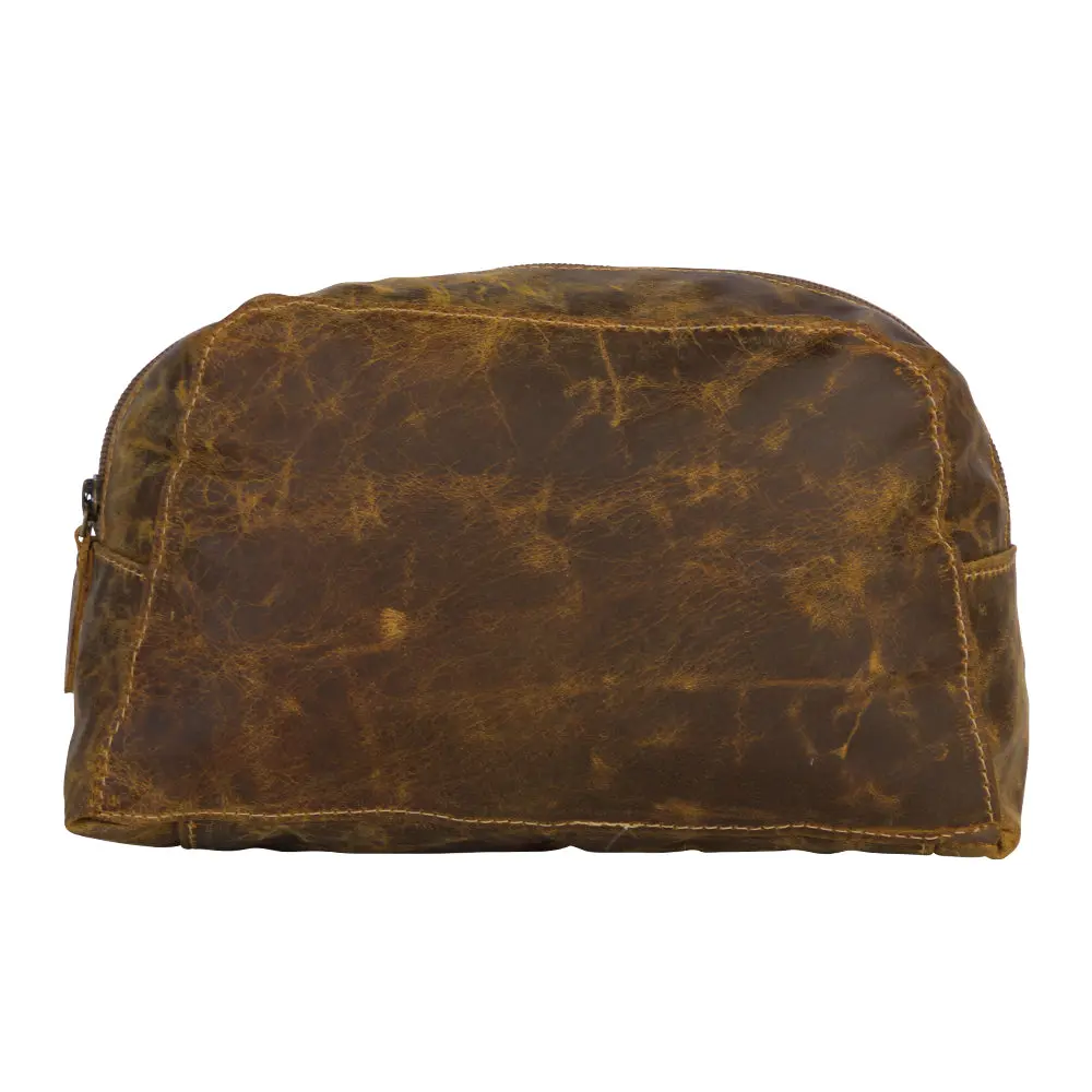 Stylish 100% Leather Vanity Purse for Women, Small Makeup Pouch with Zip Closure for Discrete Storage, Transform Your Look