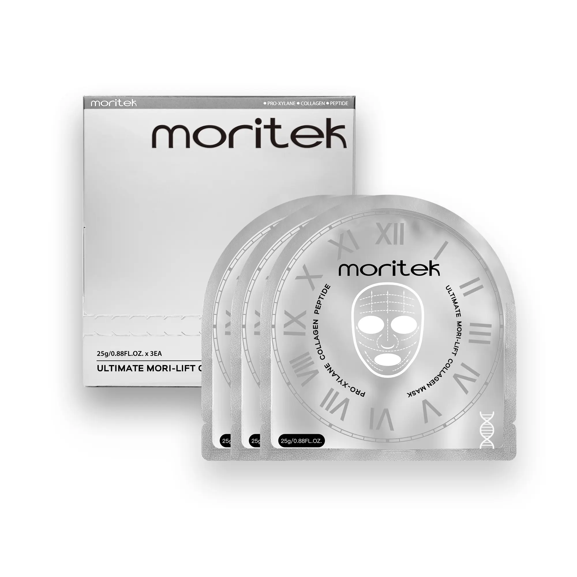 moritek Peptide-Infused Collagen Face Mask, an Anti-Aging, Lifting, and Moisturizing Treatment for All Skin Types, Multi-Pack, Moisturizer