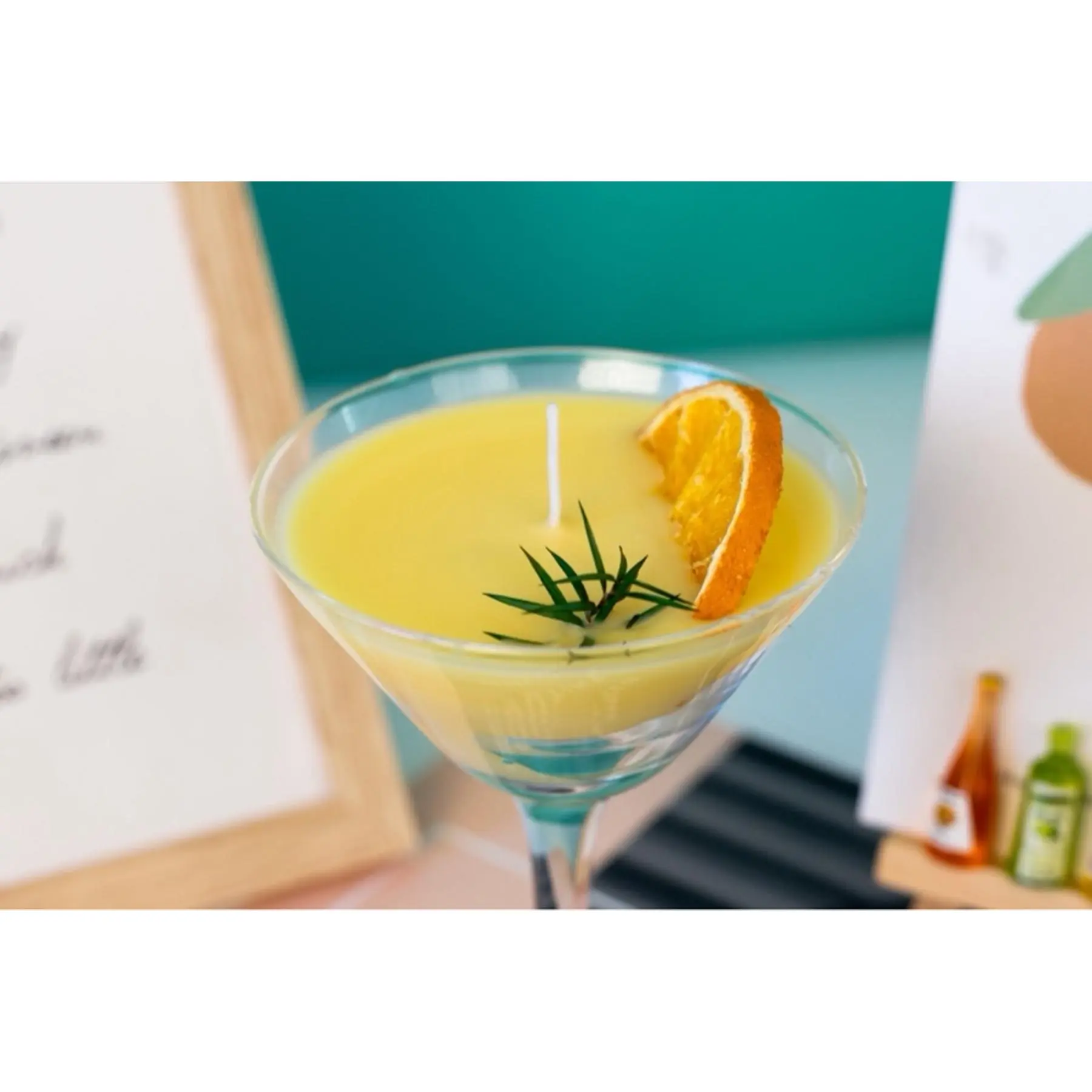 Serenity Scent by Preity Citrus & Rosemary Martini Glass Candle, 8 oz Soy Wax with Cotton Wick, Mandarin Orange, Lemon Zest, Fresh Rosemary, Vanilla Base, Elegant Spa-Like Vibe, Approximately 25-40 Hours Burn Time