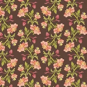 Fabric Henry Glass Brown Medium Floral Bumble and Bloom by the Quarter Yard 1587-33