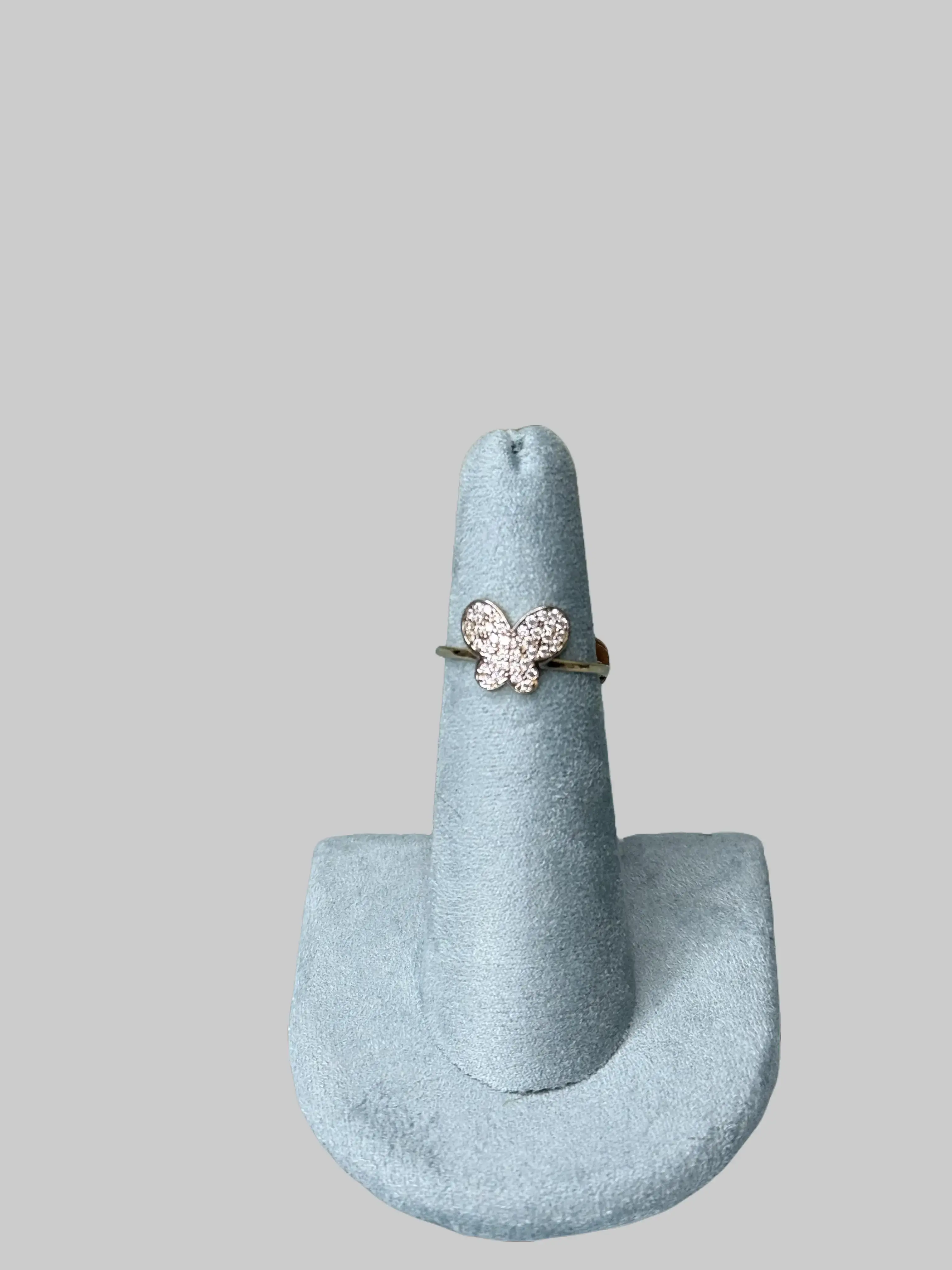 Butterfly 14k Gold Paved Ring