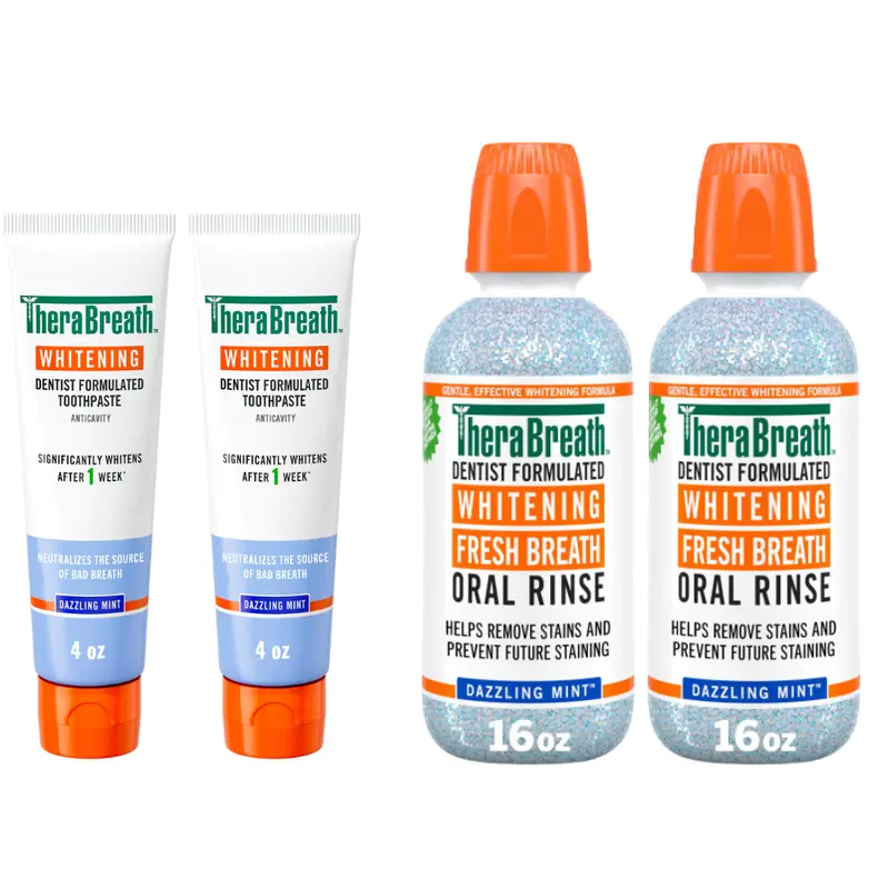 TheraBreath Whitening Toothpaste Rinse Bundle