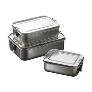 Stainless Steel Leak-Proof Lunch Box with Locking Clip, Dishwasher Safe, Portable Food Container for Kids & Adults, School Travel Use