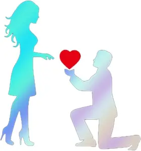 Couple Car Decal Stickers, Kneel on One Knee Marriage Proposal Stickers Romantic Car Stickers and Decals for Car Window Wedding Car Decorations