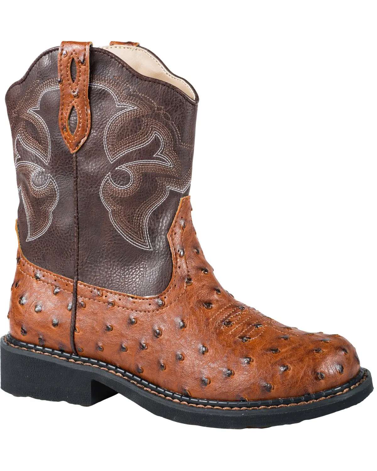 Women's Women'S Ostrich Print Western Boot Round Toe - 09-021-1532-1418 Ta