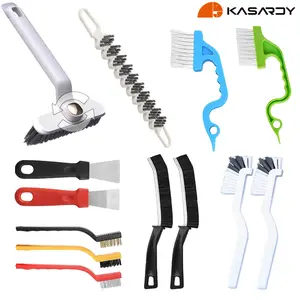 Kasardy 13 Pcs Crevice Cleaning Brush Set, Hard Bristle Cleaning Supplies for Kitchen, Bathroom, Corner, Grout, Sink, Cup, Teapot, Bottle, Blender