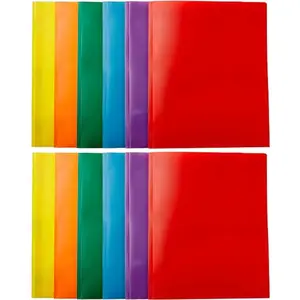 Heavy Duty Plastic Folders with 2 Pockets for Letter Size Paper, Pack of 12,6,2, Assorted Color