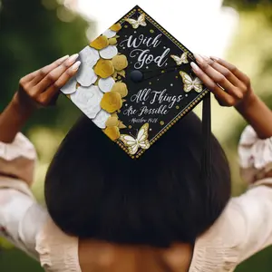 With God, All Things Are Possible Graduation Cap Topper With God, All Things Are Possible Graduation Cap Topper