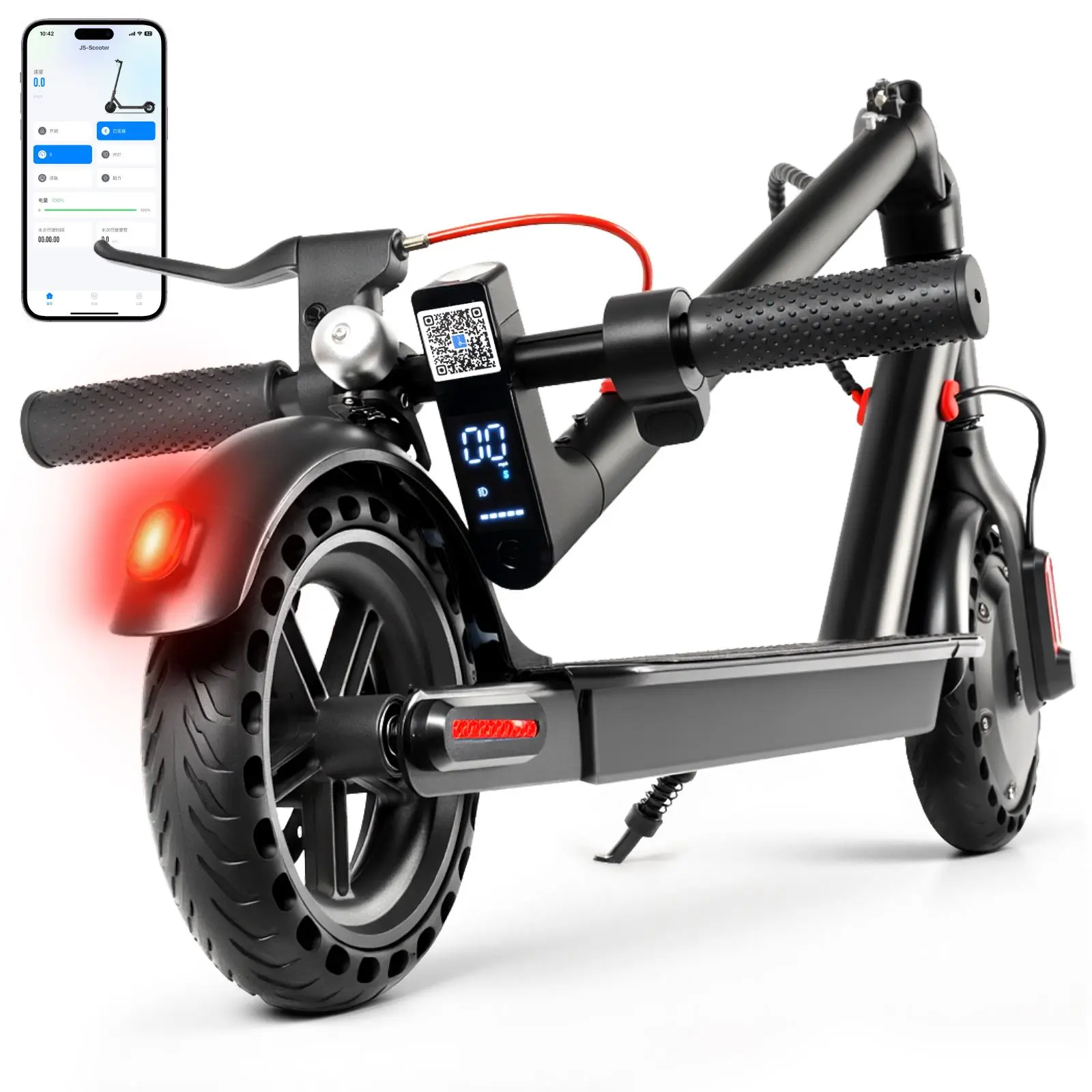 Electric Scooter, 19 MPH Max Speed, 21 Miles Range, 350W Motor, Long Range Battery, Climbable, Foldable Portable Commuter Scooter with 8.5'' Solid Tires, Dual Brakes, App, Perfect Gift #summerwins