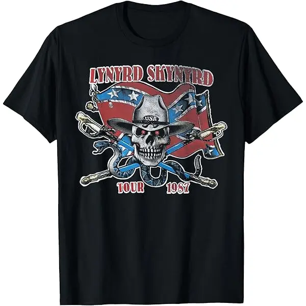 Lynyrd Skynyrd - Americana Steer Skull T-Shirt Rock Fan Gift