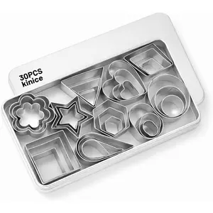 30 Pcs Mini Stainless Steel Cookie Cutters Set with Storage Box, Small Shape Baking Molds for Cookies, Polymer, Fruit, DIY Baking for Kids, Parties, Holidays & Kitchen Tools