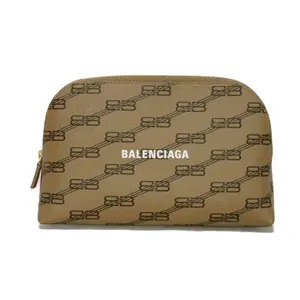 Pre-owned Balenciaga Canvas Tote Bags BB Monogram Coated Calfskin Clutch Bag