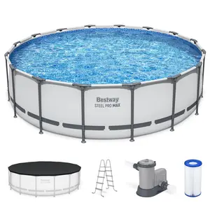 Bestway Steel Pro MAX 16'x48" Round Above Ground Swimming Pool with Pump & Cover