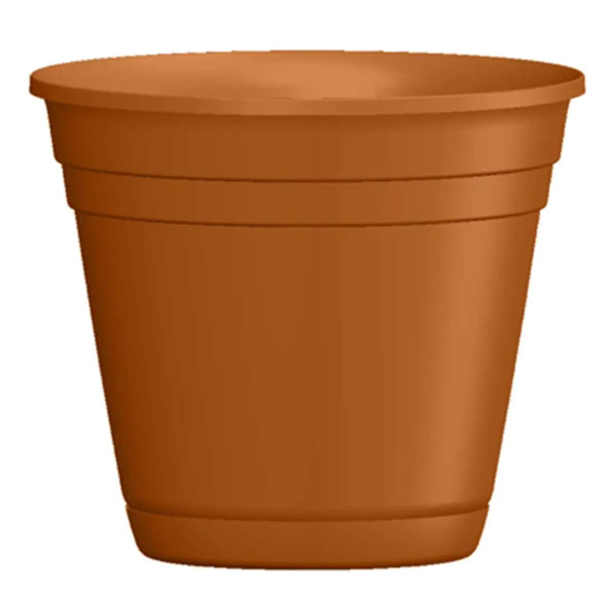 212 MAIN 10 in. Light Terra Cotta Round Resin Flower Pot - Poly Resin Planter with Drainage Tray, UV-Protected Planters for Outside